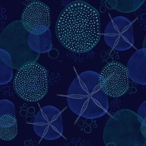 Starry Sea - Dark Blue Background - Medium Print