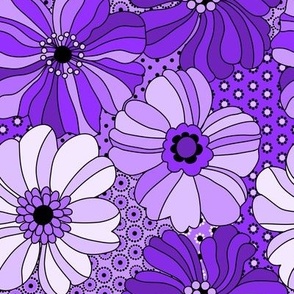 296 Flowers on Spots purple
