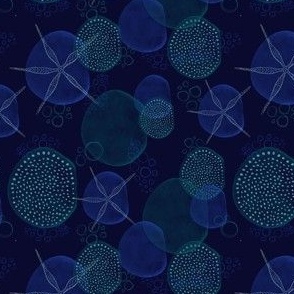 Starry Sea - Dark Blue Background - Small Print