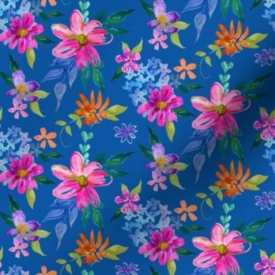 Electric Gardens Floral // Classic Blue