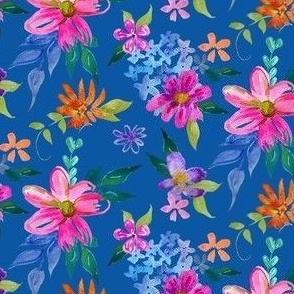 Electric Gardens Floral // Classic Blue