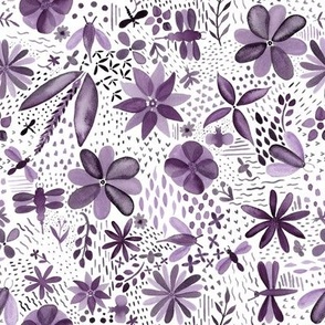 Flores e insectos purple