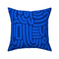 medium pop art lines and shapes_classic blue on royal blue monochromatic