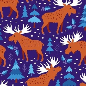 Winter Moose purple