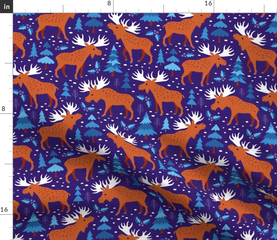 Winter Moose purple