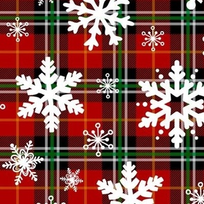 Red Plaid And Snowflakes 2