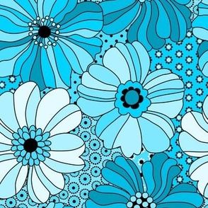 296 Flowers on Spots Turquoise