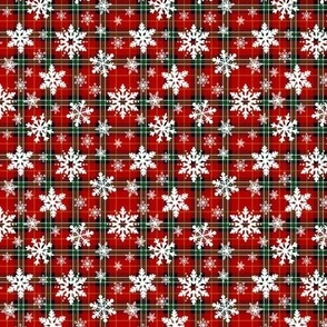 Red Plaid And Snowflakes 2 Tiny