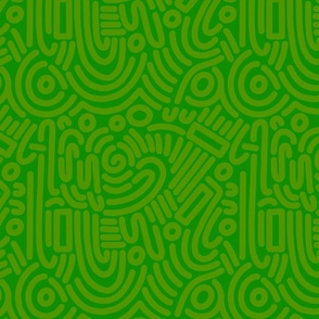 small pop art lines and shapes_green leaf on cucumber green