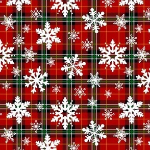 Red Plaid And Snowflakes 2 Mini