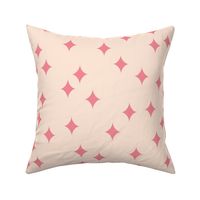 Diamond shaped twinkle stars - (MEDIUM) - pink on ivory white background