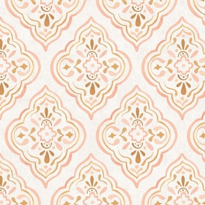 Blush Pink Boho Medallions on Cream 24 inch