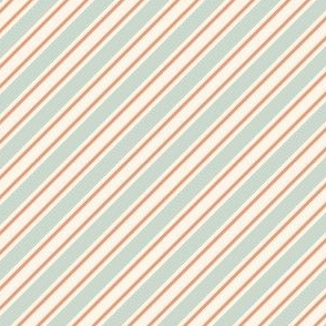 Through Thick and Thin Diagonal Stripe in Coral and Aqua Mist