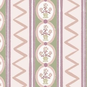 Flower Pot Stripe Sage Mauve