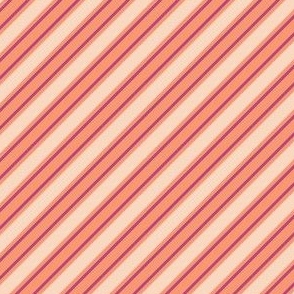 Through Thick and Thin Diagonal Stripe in Coral and Magenta - 3in
