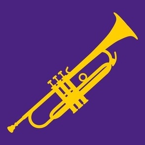 Trumpet, Trumpet Player, Trumpeter, Concert Band, Marching Band, Color Guard, High School Marching Band, College Marching Band, Orchestra, BPurple & Gold, Purple & Yellow