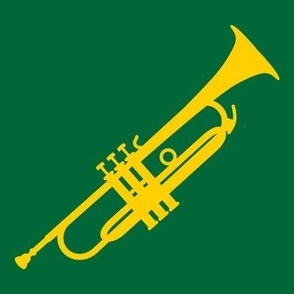 Trumpet, Trumpet Player, Trumpeter, Concert Band, Marching Band, Color Guard, High School Marching Band, College Marching Band, Orchestra, Green & Gold, Green & Yellow