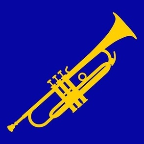 Trumpet, Trumpet Player, Trumpeter, Concert Band, Marching Band, Color Guard, High School Marching Band, College Marching Band, Orchestra, Blue & Yellow, Royal Blue & Gold