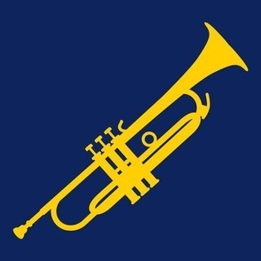 Trumpet, Trumpet Player, Trumpeter, Concert Band, Marching Band, Color Guard, High School Marching Band, College Marching Band, Orchestra, Navy Blue & Gold, Maize and Blue, Blue & Yellow