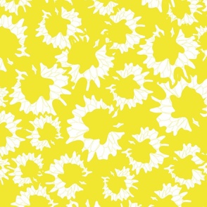 medium pop art flowers lemon yellow and white