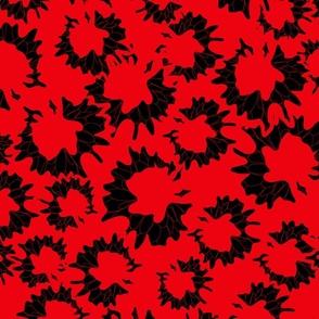 medium pop art flowers red and black