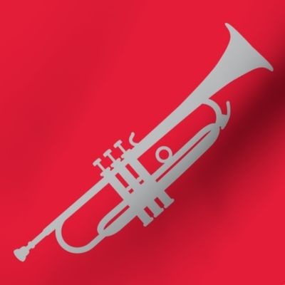 Trumpet, Trumpet Player, Trumpeter, Concert Band, Marching Band, Color Guard, High School Marching Band, College Marching Band, Orchestra, Scarlet Red & Gray, Red & Silver