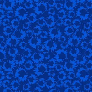 small pop art flowers classic blue and royal blue monochromatic