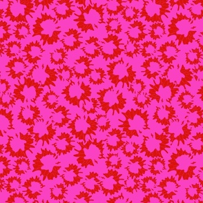 small pop art flowers hot pink and engine red