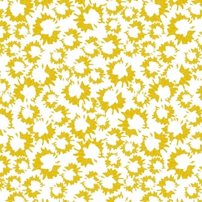 small pop art flowers dijon yellow and white