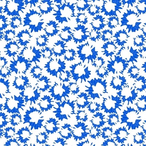 small pop art flowers white and classic blue