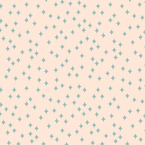 Diamond shaped twinkle stars - (SMALL) - blue on ivory white background