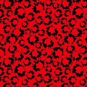 small pop art flowers red and black