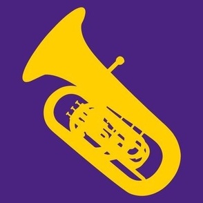 Tuba, Tuba Player, Concert Band, Marching Band, Color Guard, High School Marching Band, College Marching Band, Orchestra, Purple & Gold, Purple & Yellow