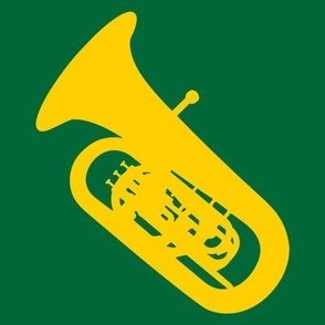 Tuba, Tuba Player, Concert Band, Marching Band, Color Guard, High School Marching Band, College Marching Band, Orchestra, Green & Gold, Green & Yellow