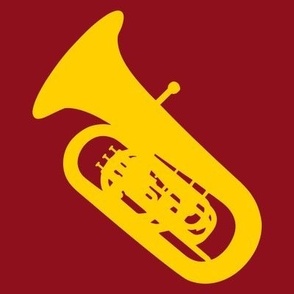 Tuba, Tuba Player, Concert Band, Marching Band, Color Guard, High School Marching Band, College Marching Band, Orchestra, Maroon & Gold, Crimson & Gold, Red & Yellow