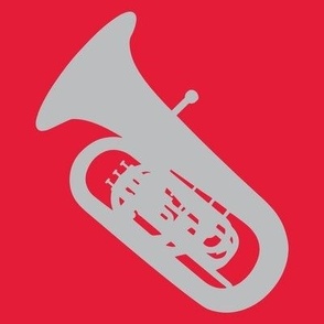 Tuba, Tuba Player, Concert Band, Marching Band, Color Guard, High School Marching Band, College Marching Band, Orchestra, Scarlet Red & Gray, Red & Silver