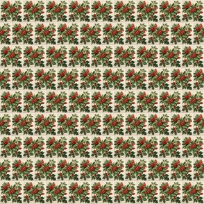 Poinsettia and Holly Christmas Design