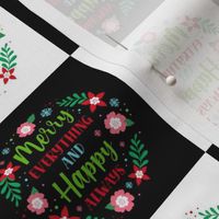 3x3 Merry Everything and Happy Always Panels for Peel and Stick Wallpaper Stickers Labels Gift Tags