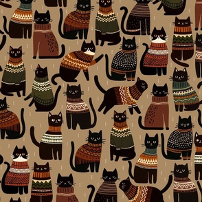 Cozy Autumn - Cats in sweaters on terra L