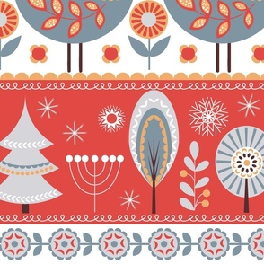 Scandinavian border pattern. Large Scale.