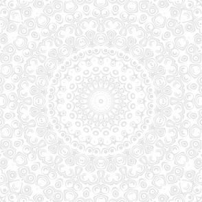 White on White Mandala Kaleidoscope Medallion Flower