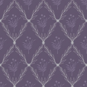 Trellis Leaves with Flower Centre in HEATHER