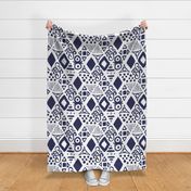 Diamond Doodles - navy (large)