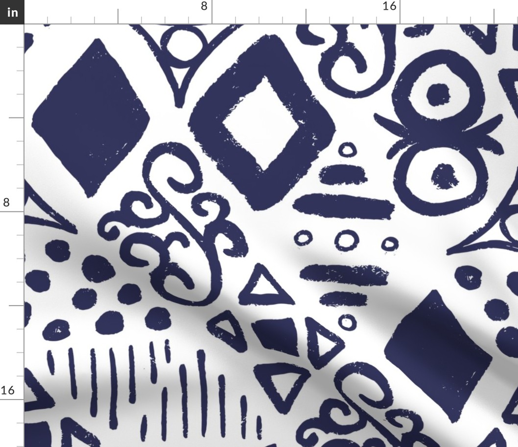 Diamond Doodles - navy (large)