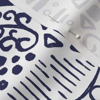 Diamond Doodles - navy blue (small)