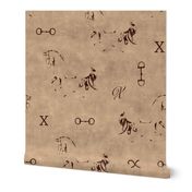 Dressage Horses on Faux Suede Finish