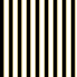 stripe classic black and white on gold background large