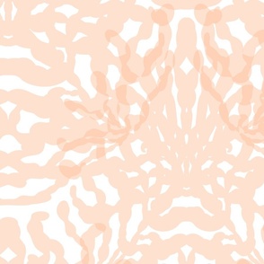 Jumbo Scale Modern and Organic Abstract Sea Tangle Medallions layered in Peach Fuzz - Pantone Color of the Year 2024.
