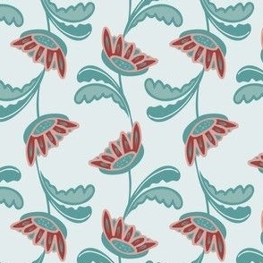 Muted floral on teal (large)