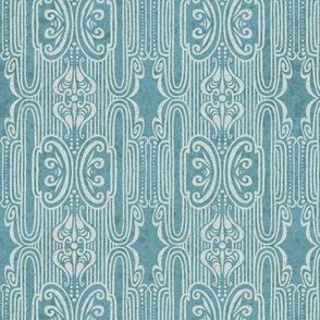 Aqua art deco vintage wallpaper